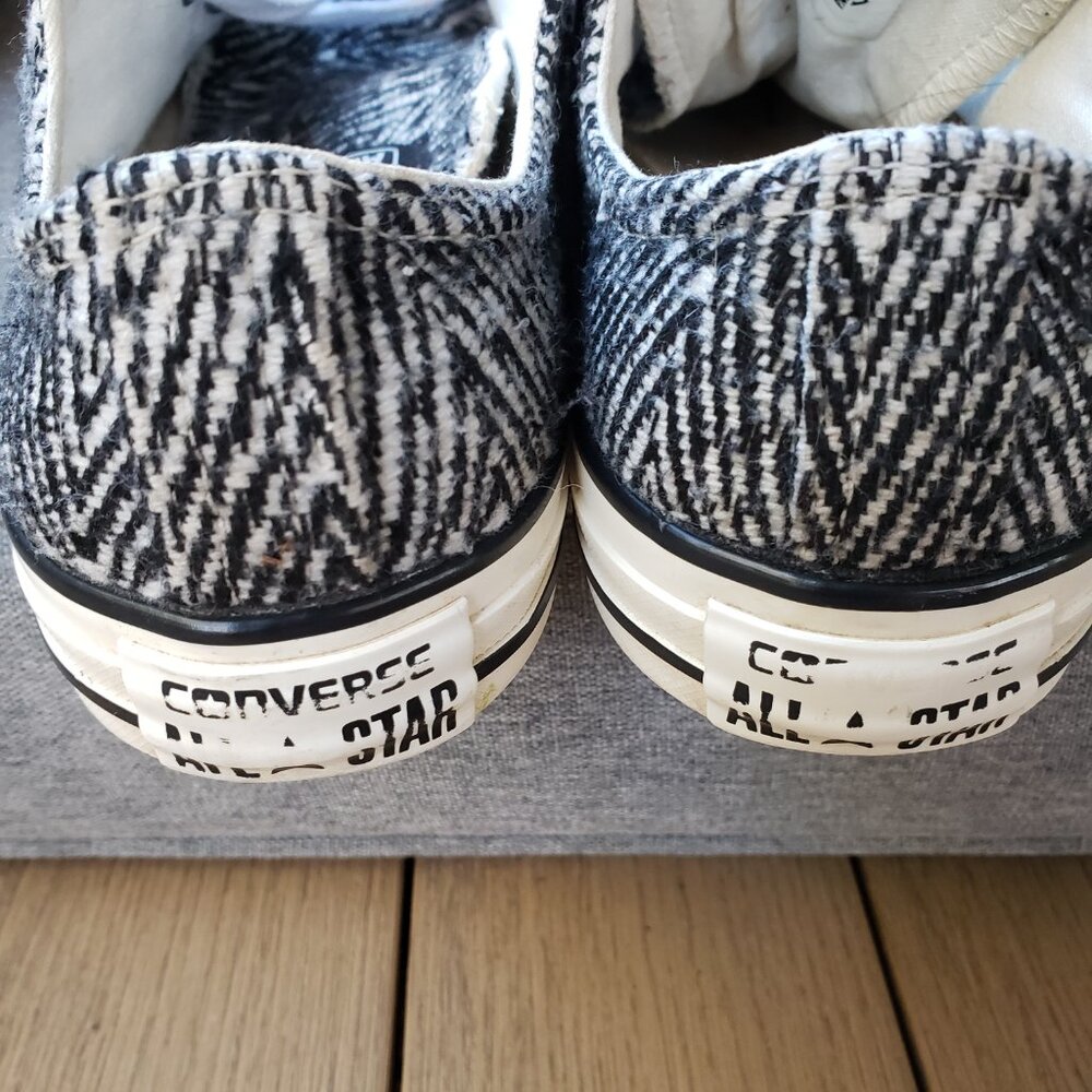 EUC CTAS Converse tweed style classic white / black herringbone zigzag (8) KICKS - Picture 4 of 8